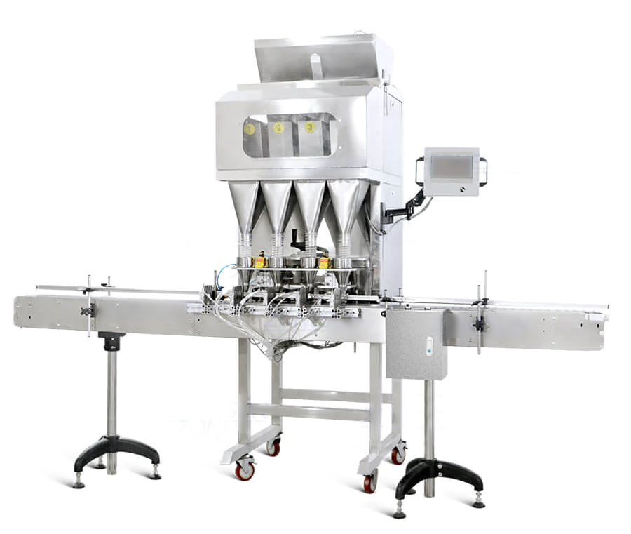 Automatic 4 heads bottled granule weighing filler